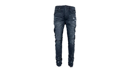Purple Brand Black Resin Knee Slit Jean Black