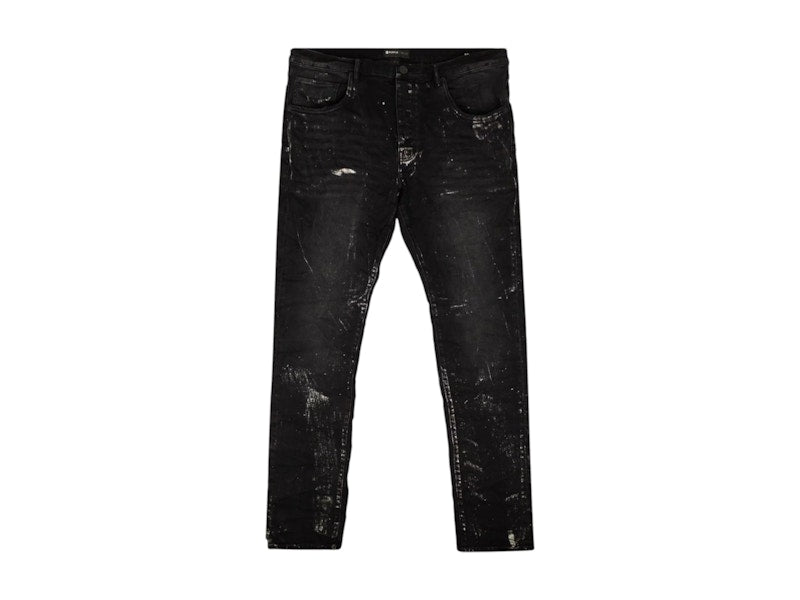 Purple Brand Black Wash Jeans Metallic Silver