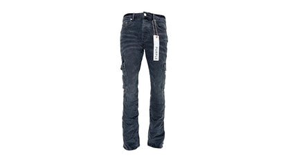 Purple Brand Black Washed Cargo Flare Jean Black