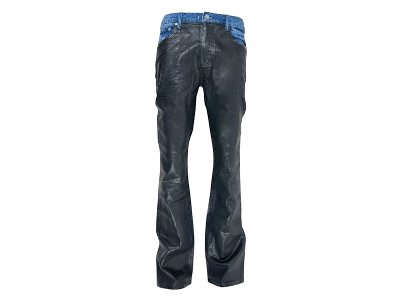 Purple Brand Coated Flare Jeans Black