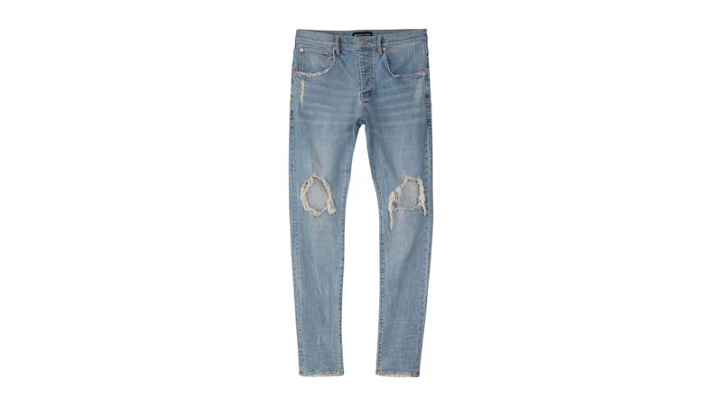 Purple Brand Drop Fit Midrise Tapered Leg Lt Indigo Jeans Indigo