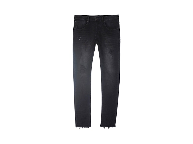 Purple Brand Black Repair Dropped Fit Jeans Black