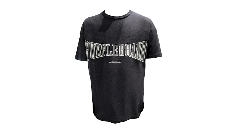 Purple Brand Graphic II Textured Inside Out Tee Black