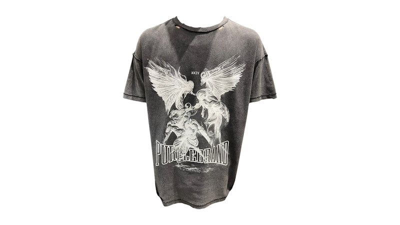 Purple Brand Graphic III Textured Inside Out Tee Black