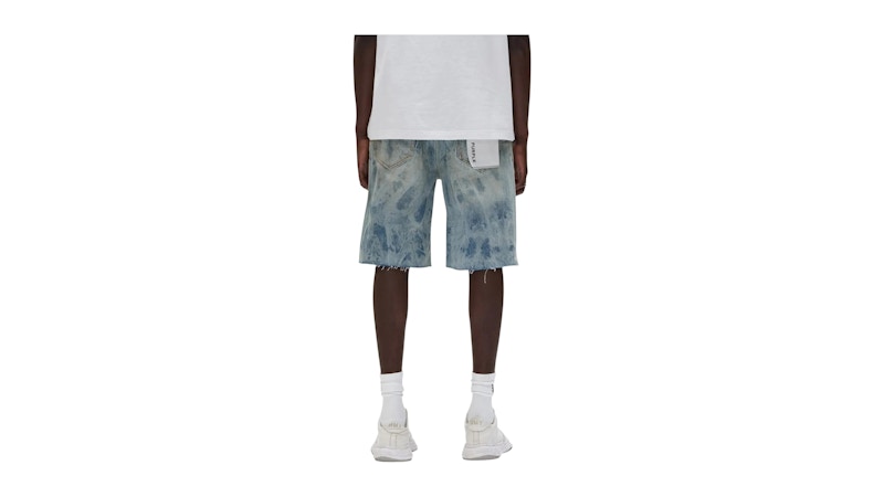 Purple Brand Grunge Print Shorts Indigo