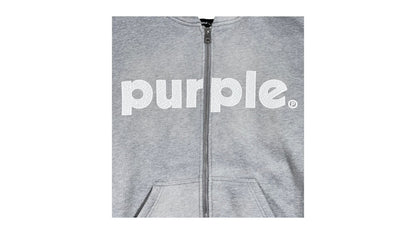 Purple Brand HWT Fleece Full Zip Hood Heath Grey