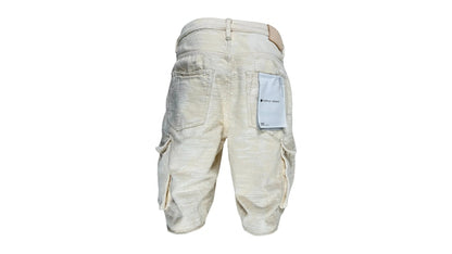Purple Brand Jacquard Cargo Shorts Ivory