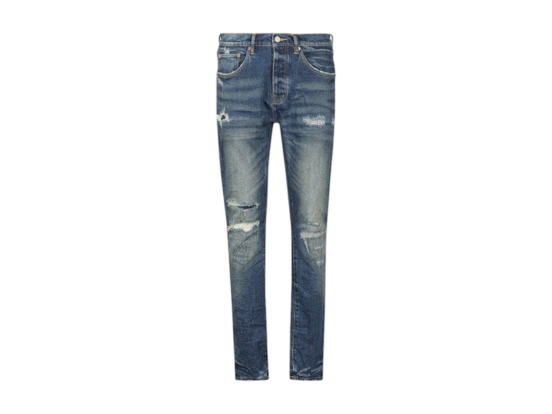 Purple Brand Light Destroy Jeans Dark Indigo