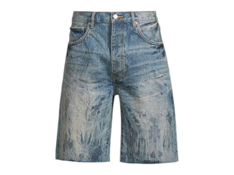 Purple Brand Mixed Paint Shorts Indigo