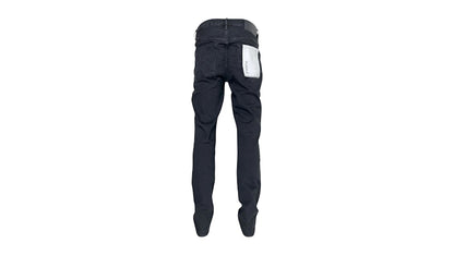Purple Brand P002-Ndbr825 Knee Slit Rinse Slim Jean Black