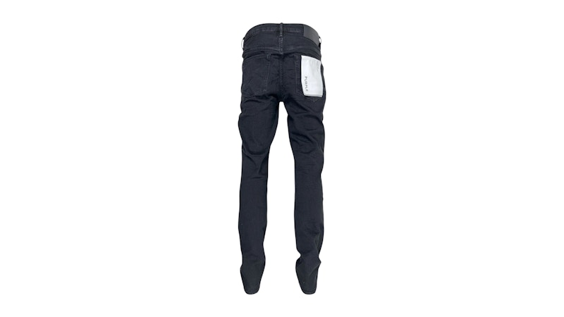Purple Brand P002-Ndbr825 Knee Slit Rinse Slim Jean Black