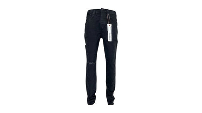 Purple Brand P002-Ndbr825 Knee Slit Rinse Slim Jean Black