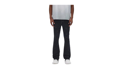 Purple Brand P004-BEMF126 Beaded Monogram Flare Jeans Black