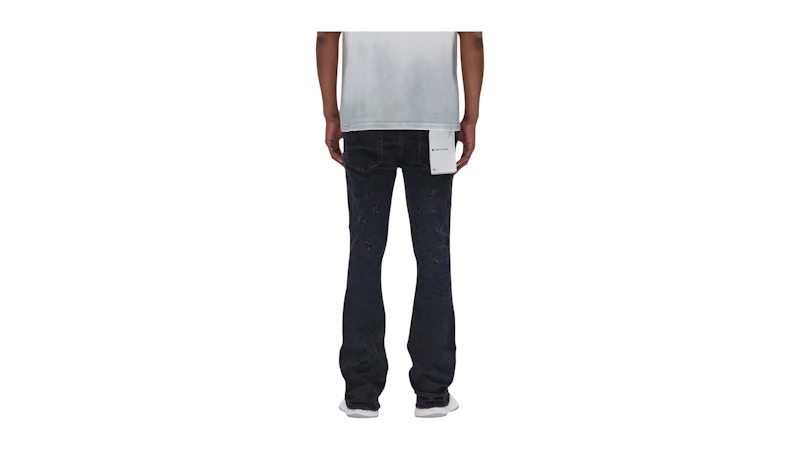 Purple Brand P004-BEMF126 Beaded Monogram Flare Jeans Black
