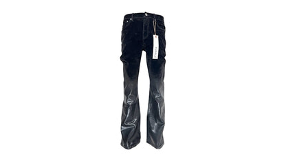 Purple Brand P004-FFDB425 Flare Flock Dipped Jean Black
