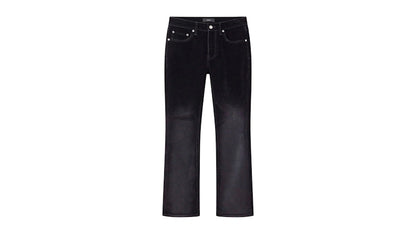 Purple Brand P004-FFDB425 Flare Flock Dipped Jean Black