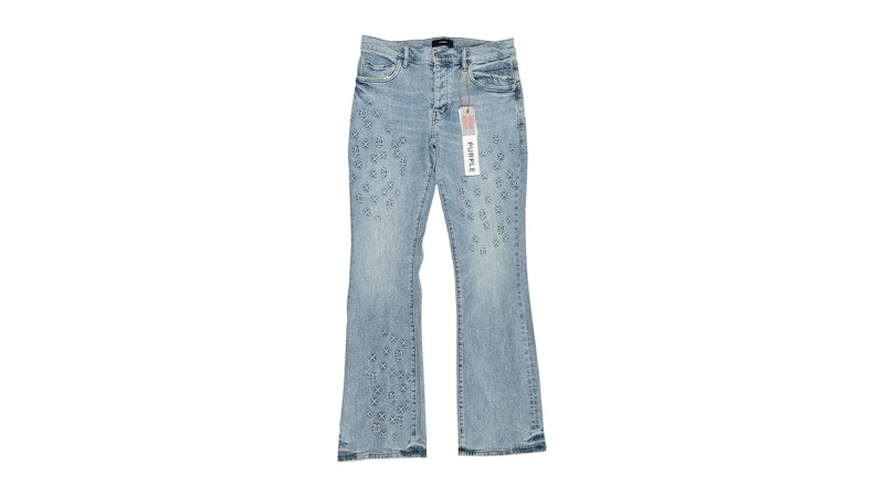 Purple Brand P004-FOBL425 Flare Mono Embossed Jeans Indigo