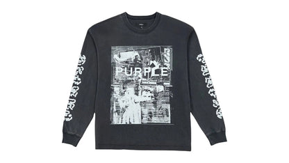 Purple Brand P204-TBBD425 Textured Jersey L/S Tee Black