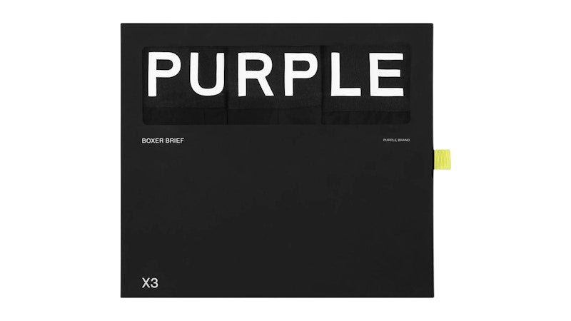 Purple Brand P802-MCBB224 3 Pack Boxer Briefs Black