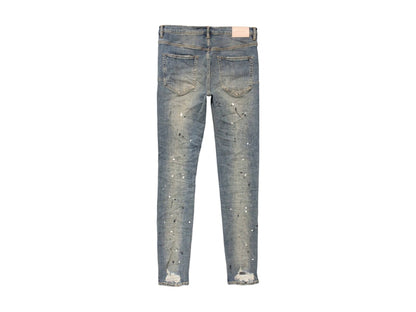Purple Brand Purple Brand Mid Rise Destroy Paint Jeans Blue