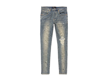 Purple Brand Purple Brand Mid Rise Destroy Paint Jeans Blue