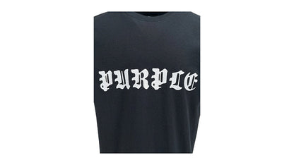 Purple Brand Spellout Textured Jersey Tee Black