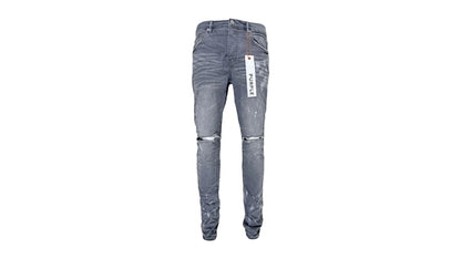 Purple Brand Worn Knee Slit Jean Light Indigo