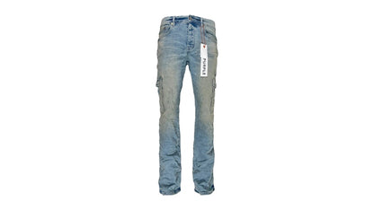 Purple Brand Worn Light Indigo Cargo Jean Light Indigo