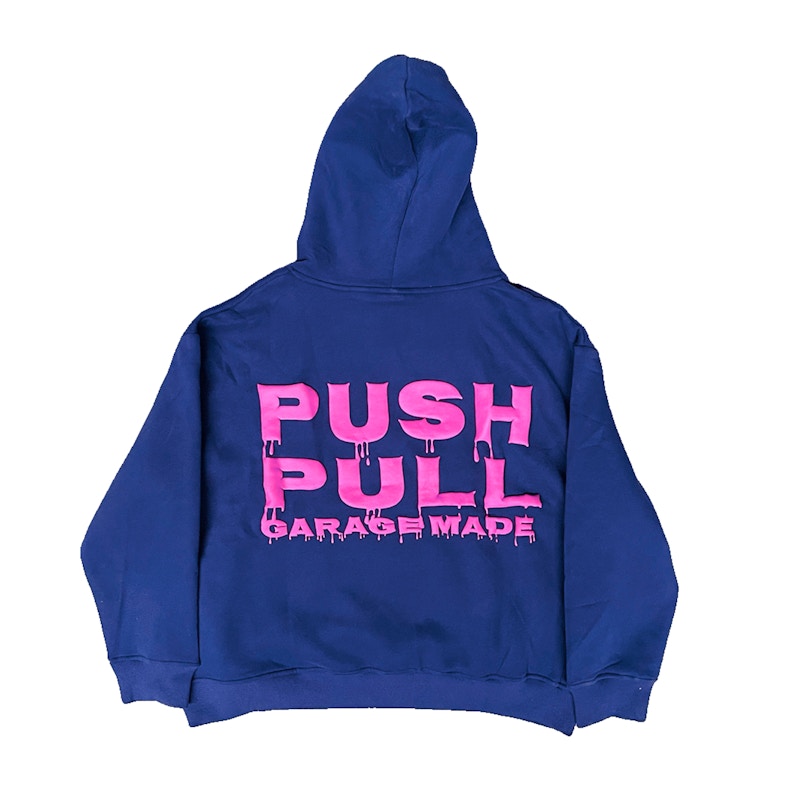 Push Pull Bleu Blood Drip Hoodie Blue