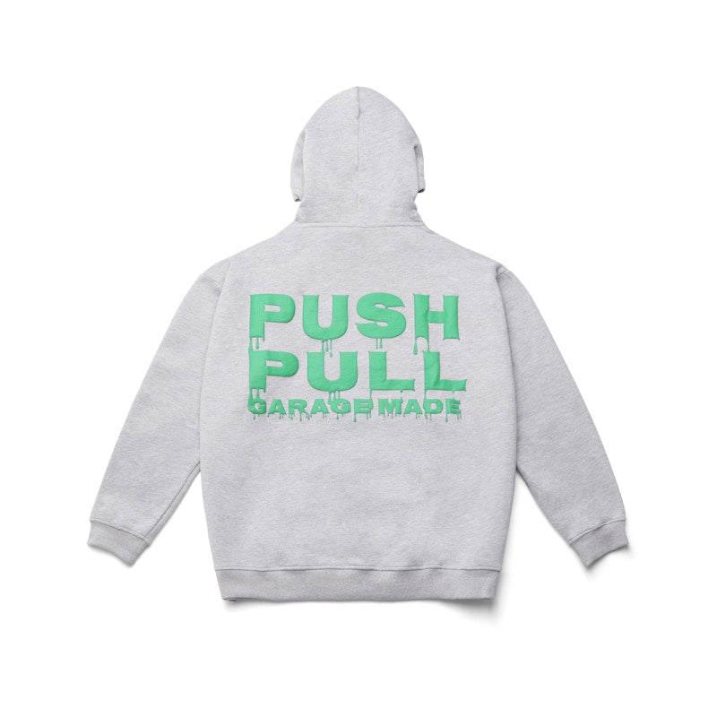 Push Pull Emerald Blood Drip Hoodie Grey/Green