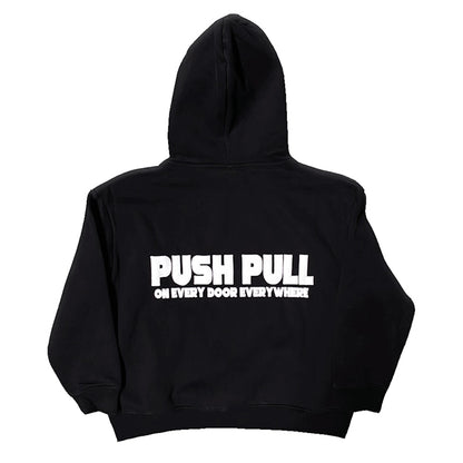 Push Pull Red Cherub Hoodie Black