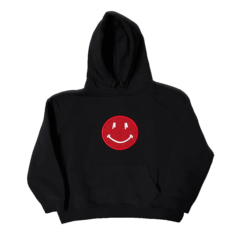 Push Pull Red Cherub Hoodie Black
