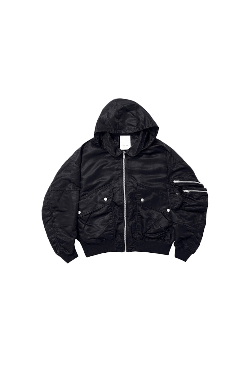 RIOT HILL Swiss Cargo Bomber Jacket Black