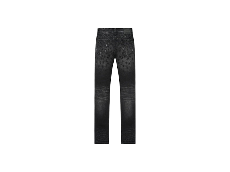 RtA Bryant Skinny Graphite Fade Allover Cross Jeans Graphite
