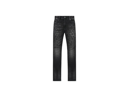 RtA Bryant Skinny Graphite Fade Allover Cross Jeans Graphite