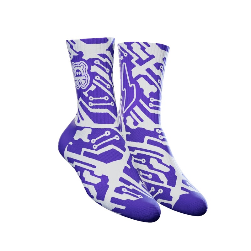 RTFKT CloneX Robot Socks Purple/White