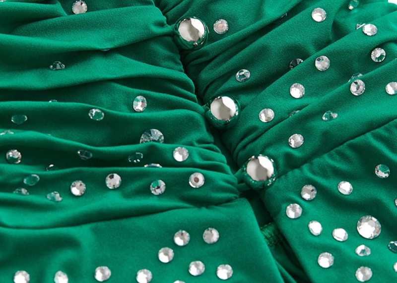 Rabanne H&M Embellished Jersey Top Green