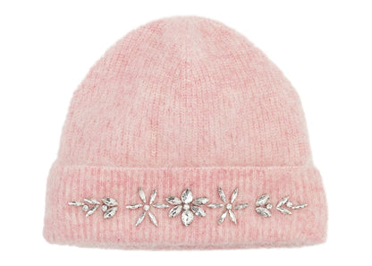 Rabanne H&M Embellished Mohair-Blend Beanie Pink