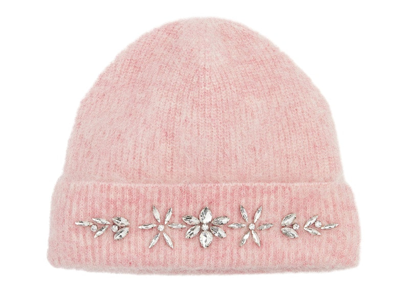 Rabanne H&M Embellished Mohair-Blend Beanie Pink