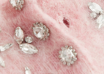 Rabanne H&M Embellished Mohair-Blend Tank Top Pink