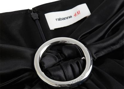 Rabanne H&M Jersey Skirt with Buckle Detail Black