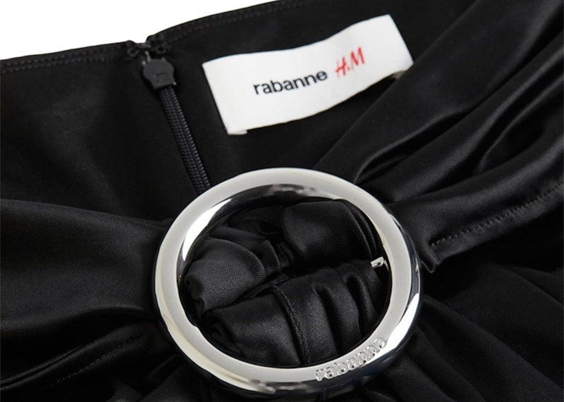 Rabanne H&M Jersey Skirt with Buckle Detail Black