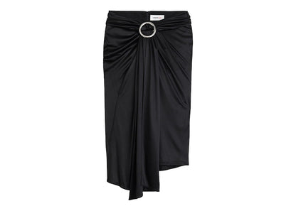 Rabanne H&M Jersey Skirt with Buckle Detail Black