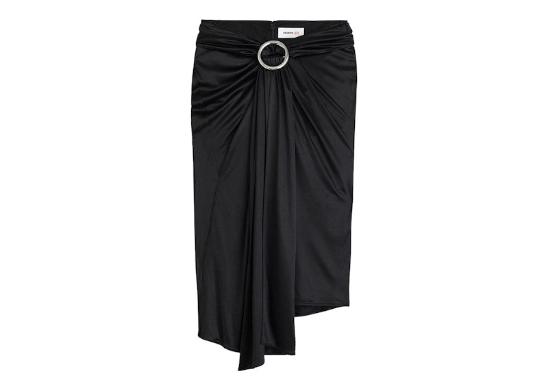 Rabanne H&M Jersey Skirt with Buckle Detail Black