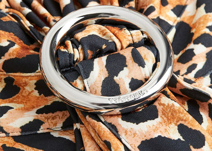 Rabanne H&M Leopard-Print Buckle-Detail Dress Leopard-Print