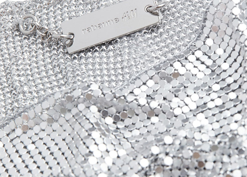 Rabanne H&M Metal-Mesh Skirt with Fringe Silver