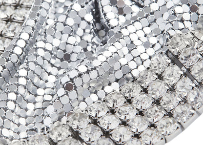 Rabanne H&M Metal-Mesh Triangle Scarf with Fringe Silver