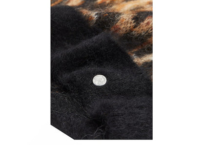 Rabanne H&M Mohair-Blend Jacquard-Knit Beanie (Mens) Leopard
