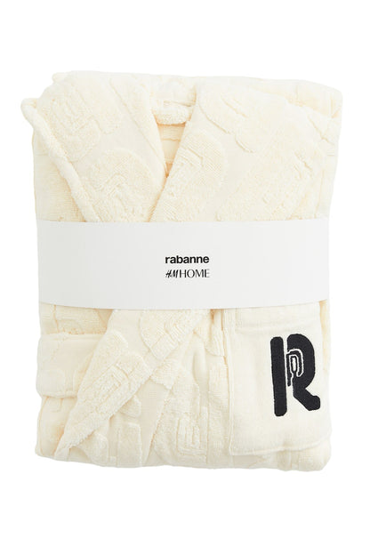 Rabanne H&M Patterned Cotton Bathrobe Beige