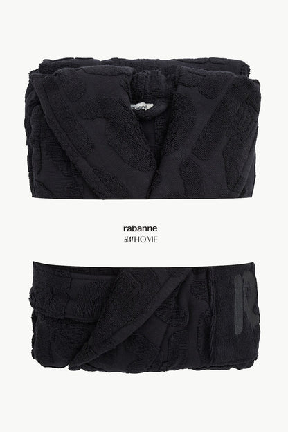 Rabanne H&M Patterned Cotton Bathrobe Black
